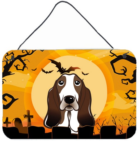 Halloween Basset Hound Wall and Door Hanging Prints