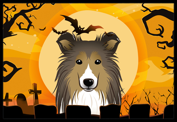 Halloween Sheltie Indoor & Outdoor Mat, 24 x 36 in.