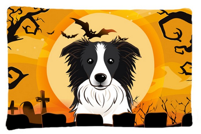 BB1799PILLOWCASE Halloween Border Collie Fabric Standard Pillowcase