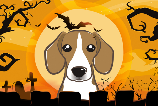 Halloween Beagle Fabric Placemat