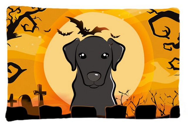 BB1793PILLOWCASE Halloween Black Labrador Fabric Standard Pillowcase