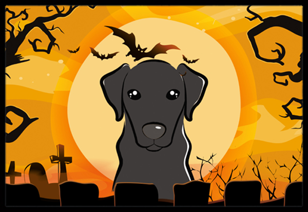 Halloween Black Labrador Indoor & Outdoor Mat, 24 x 36 in.