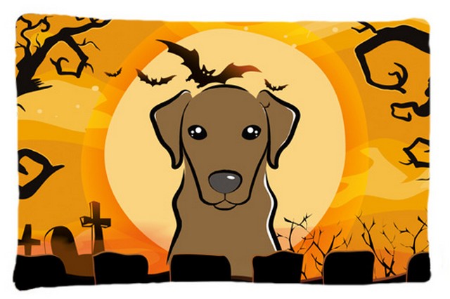Halloween Chocolate Labrador Fabric Standard Pillowcase