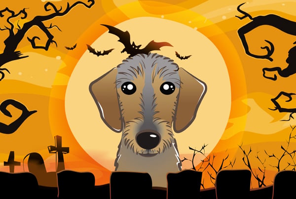 Halloween Wirehaired Dachshund Fabric Placemat