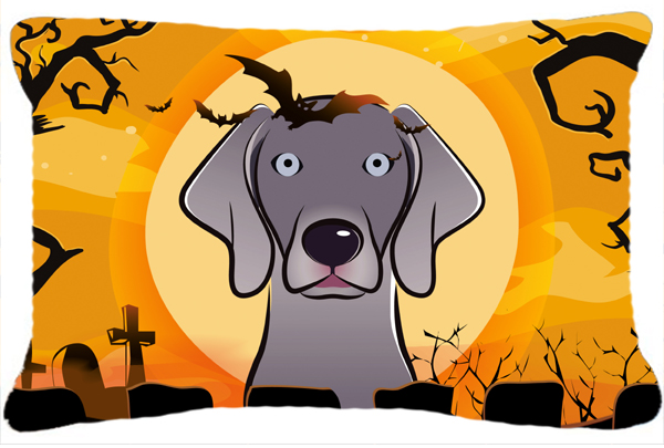 Halloween Weimaraner Fabric Decorative Pillow