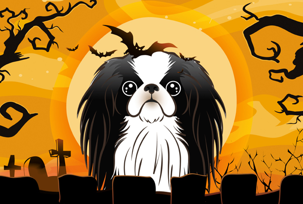 Halloween Japanese Chin Fabric Placemat