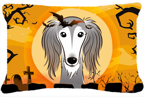 Halloween Saluki Fabric Decorative Pillow