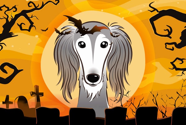 Halloween Saluki Fabric Placemat