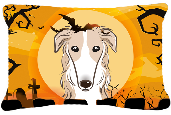 Halloween Borzoi Fabric Decorative Pillow