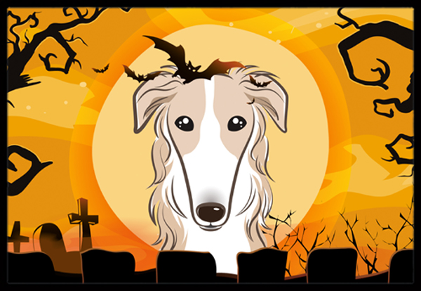 Halloween Borzoi Indoor & Outdoor Mat- - 18 x 27 in.