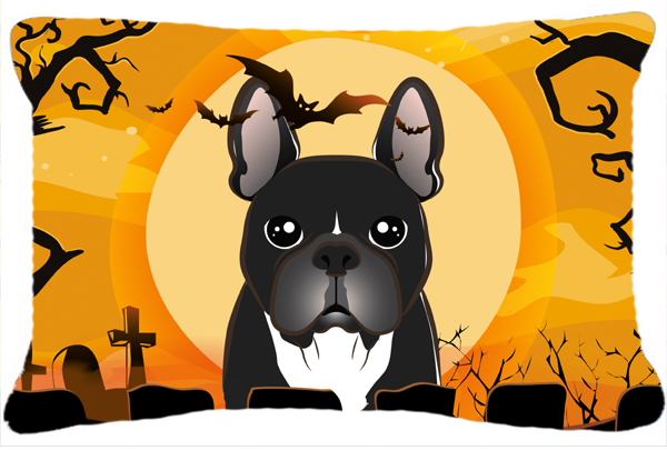 Halloween French Bulldog Fabric Decorative Pillow