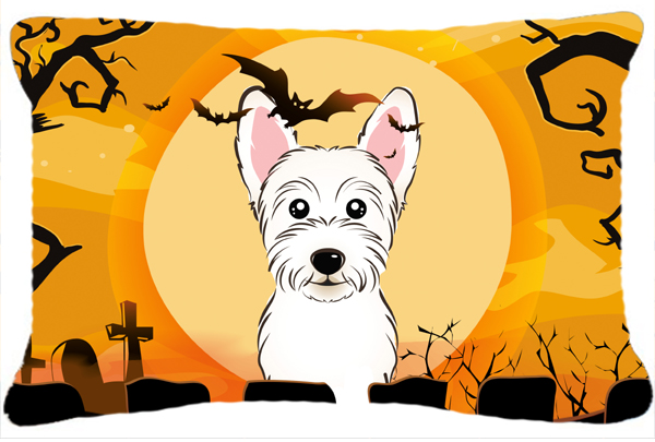 Halloween Westie Fabric Decorative Pillow