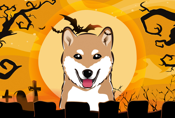 Halloween Shiba Inu Fabric Placemat