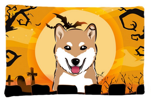 BB1783PILLOWCASE Halloween Shiba Inu Fabric Standard Pillowcase