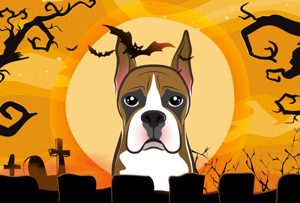 Halloween Boxer Fabric Placemat