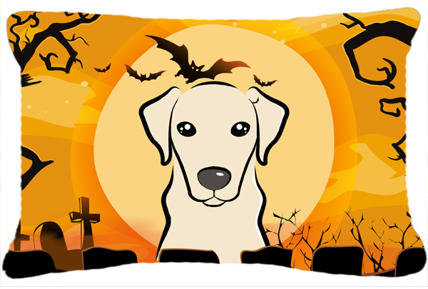 Halloween Yellow Labrador Fabric Decorative Pillow