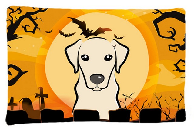 Halloween Yellow Labrador Fabric Standard Pillowcase