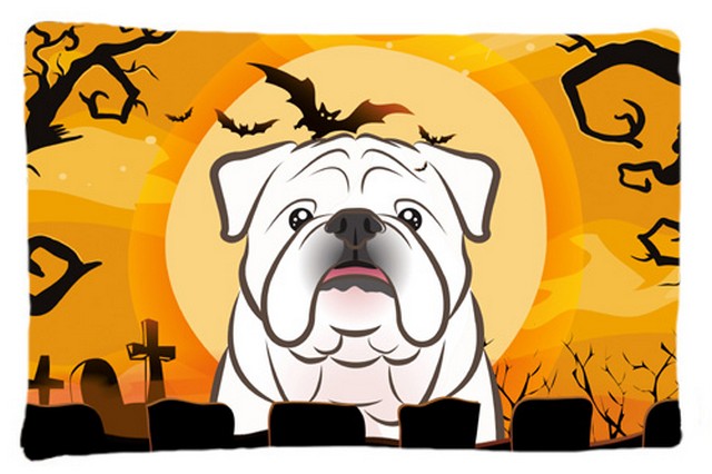Halloween White English Bulldog Fabric Standard Pillowcase
