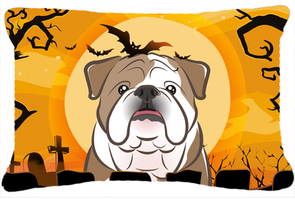 Halloween English Bulldog Fabric Decorative Pillow