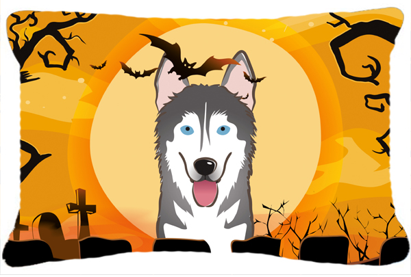 Halloween Alaskan Malamute Fabric Decorative Pillow