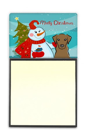 BB1854SN Snowman With Chocolate Labrador Sticky Note Holder