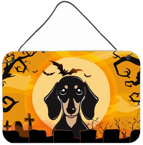 Halloween Smooth Black And Tan Dachshund Wall and Door Hanging Prints