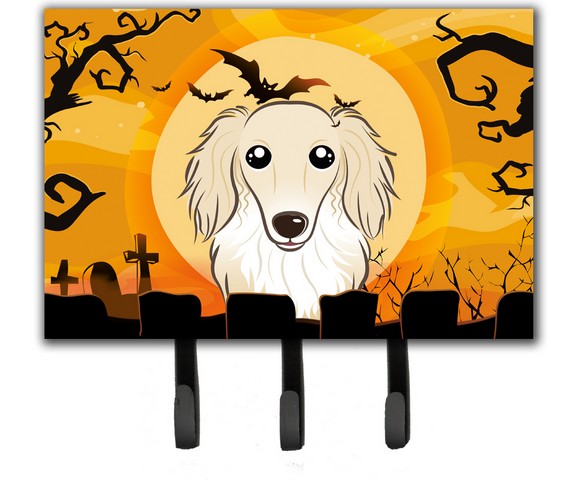 BB1770TH68 Halloween Longhair Creme Dachshund Leash & Key Holder