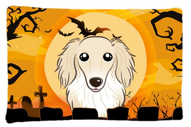 Halloween Longhair Creme Dachshund Fabric Standard Pillowcase