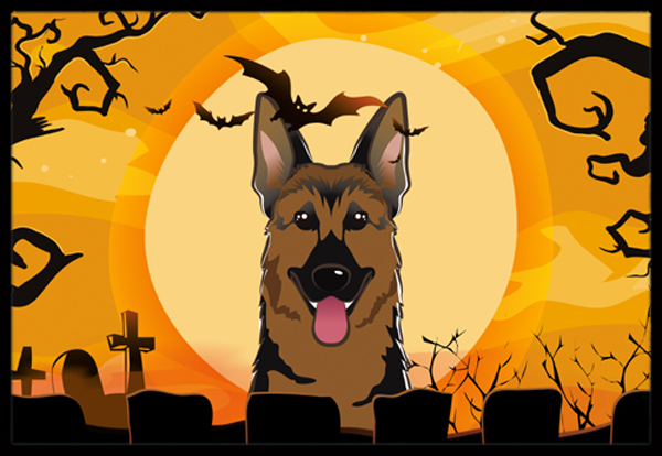 Halloween German Shepherd Indoor & Outdoor Mat, 18 x 27 in.