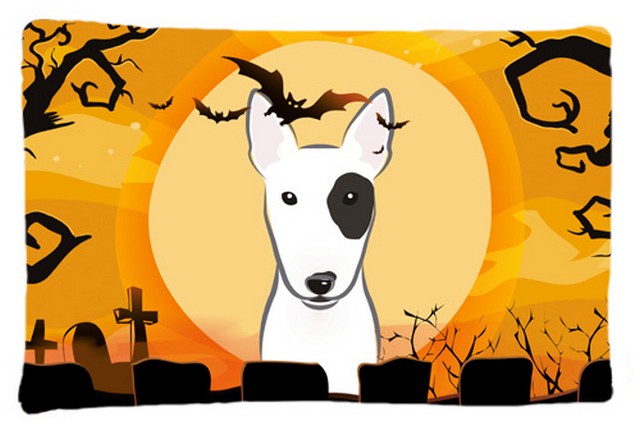 BB1767PILLOWCASE Halloween Bull Terrier Fabric Standard Pillowcase