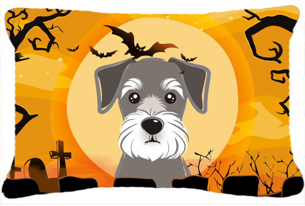Halloween Schnauzer Fabric Decorative Pillow