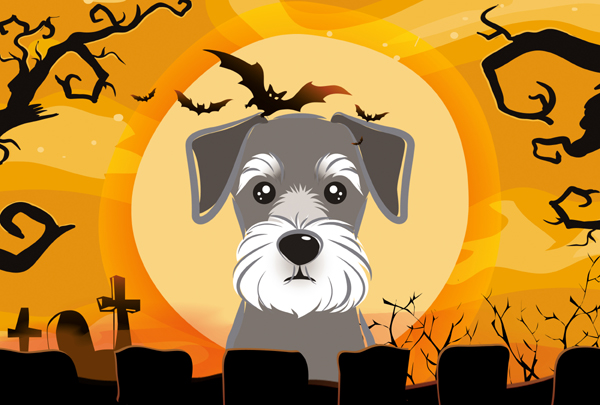Halloween Schnauzer Fabric Placemat