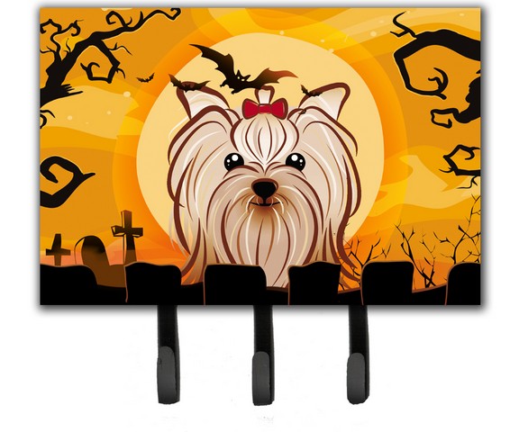 Halloween Yorkie Yorkishire Terrier Leash & Key Holder