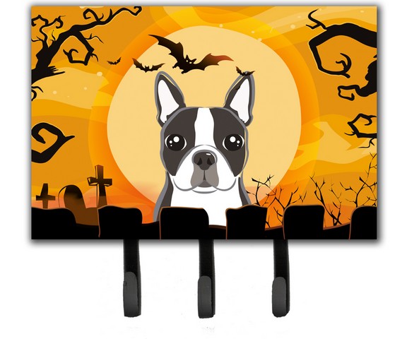 BB1761TH68 Halloween Boston Terrier Leash & Key Holder