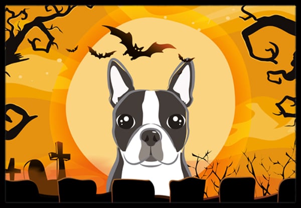 Halloween Boston Terrier Indoor & Outdoor Mat, 18 x 27 in.