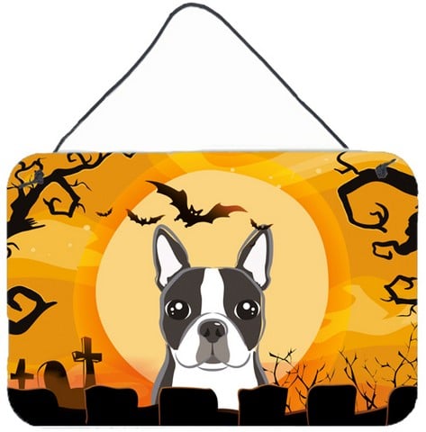 Halloween Boston Terrier Wall and Door Hanging Prints