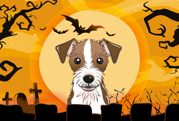 Halloween Jack Russell Terrier Fabric Placemat