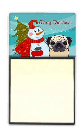 BB1882SN Snowman With Fawn Pug Sticky Note Holder