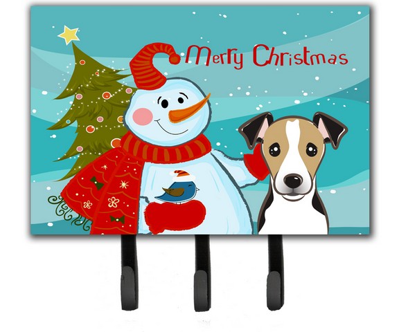 BB1881TH68 Snowman With Jack Russell Terrier Leash & Key Holder