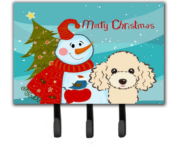 Snowman With Buff Poodle Leash & Key Holder