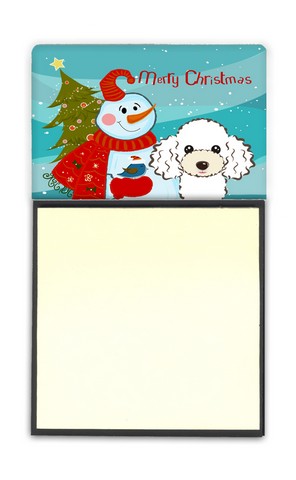 BB1877SN Snowman With White Poodle Sticky Note Holder