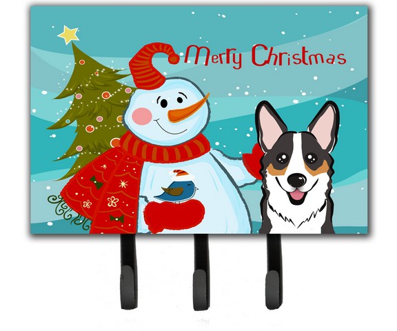 BB1875TH68 Snowman With Tricolor Corgi Leash & Key Holder
