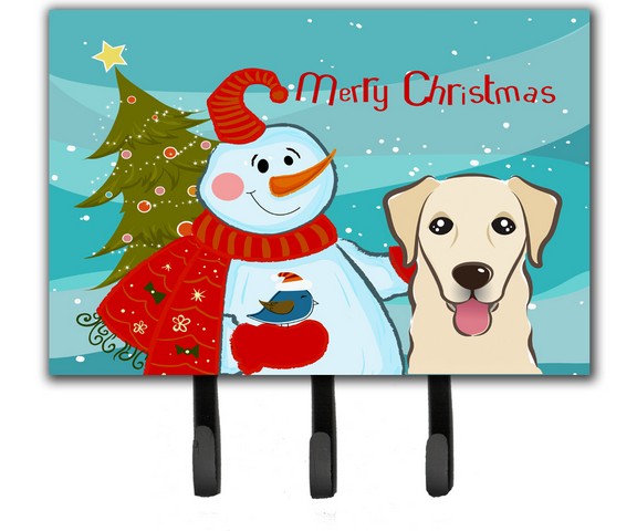 BB1872TH68 Snowman With Golden Retriever Leash & Key Holder