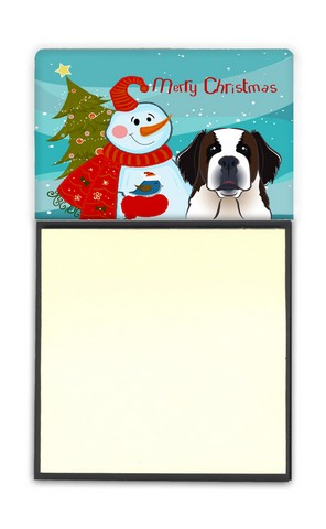 BB1866SN Snowman With Saint Bernard Sticky Note Holder