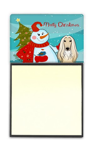 BB1864SN Snowman With Afghan Hound Sticky Note Holder