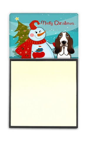 BB1863SN Snowman With Basset Hound Sticky Note Holder