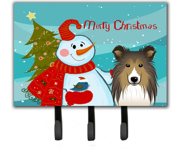 BB1862TH68 Snowman With Sheltie Leash & Key Holder