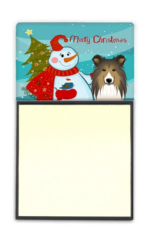 BB1862SN Snowman With Sheltie Sticky Note Holder
