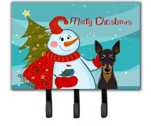 BB1860TH68 Snowman With Min Pin Leash & Key Holder