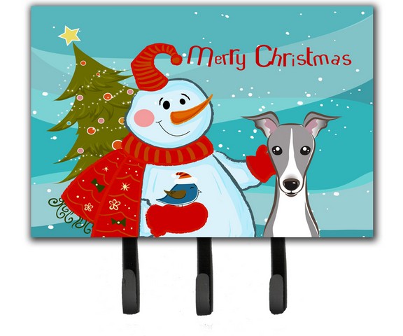 BB1856TH68 Snowman With Italian Greyhound Leash & Key Holder